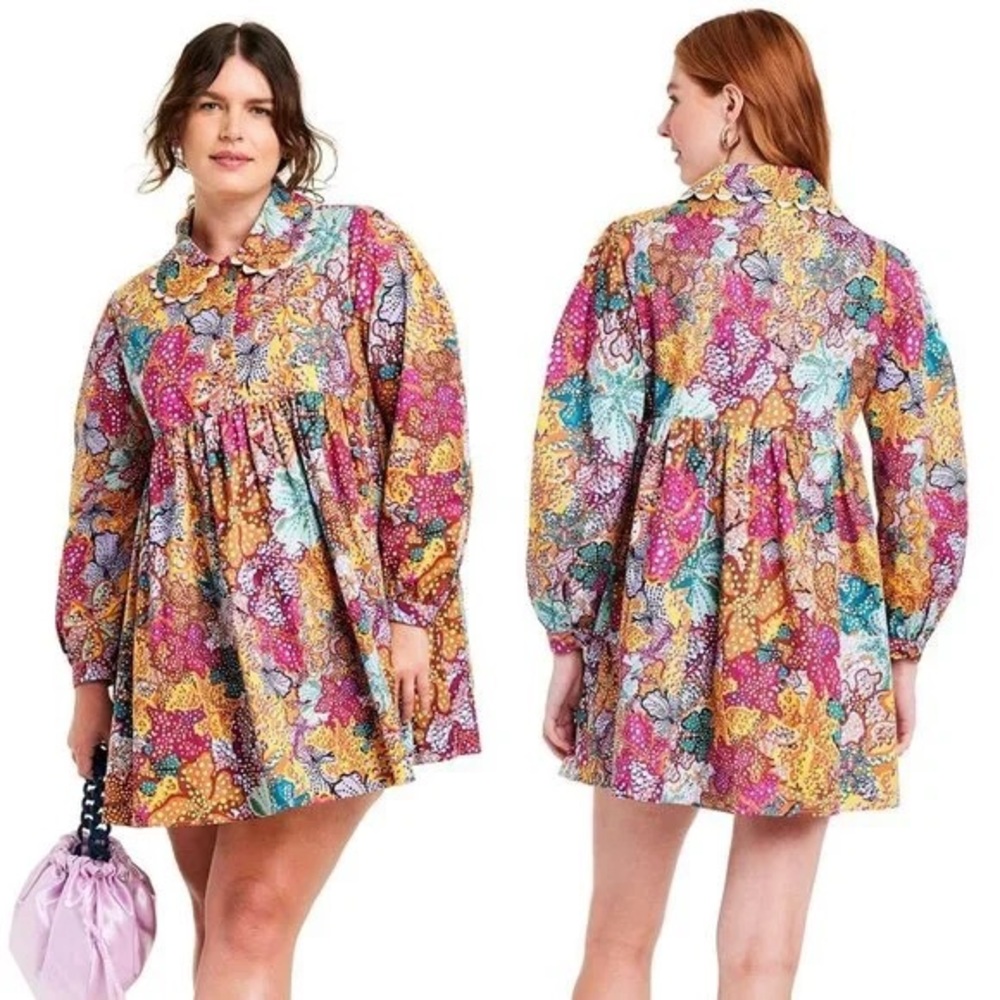 Kika Vargas Multicolored Floral Mini Dress, 1X